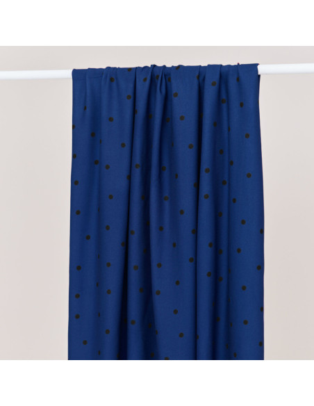 Tecido crepe de viscose Jolly Dots - Azul cobalto