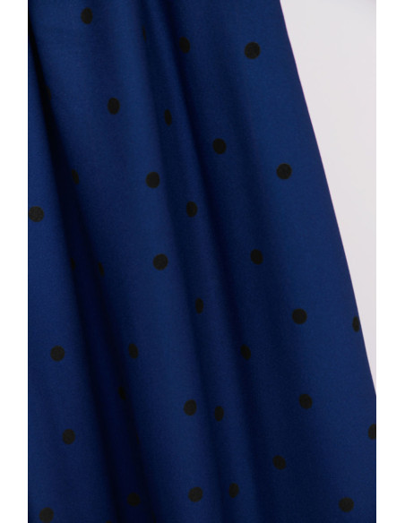 Tecido crepe de viscose Jolly Dots - Azul cobalto