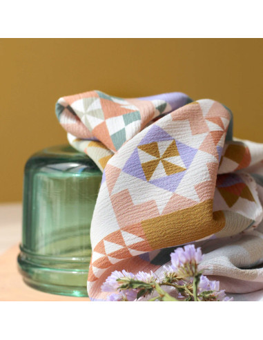 Tecido crepe marroquino de viscose Patchwork Malva - La Maison Naïve