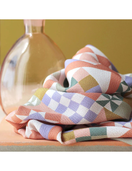 Tecido crepe marroquino de viscose Patchwork Malva - La Maison Naïve