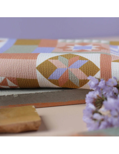 Tecido crepe marroquino de viscose Patchwork Malva - La Maison Naïve