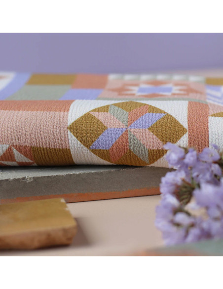 Tecido crepe marroquino de viscose Patchwork Malva - La Maison Naïve