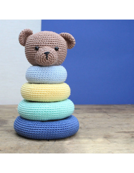 Kit de crochê - Brinquedo urso empilhável
