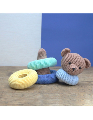 Kit de crochê - Brinquedo urso empilhável