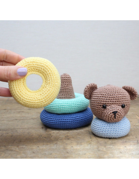 Kit de crochê - Brinquedo urso empilhável