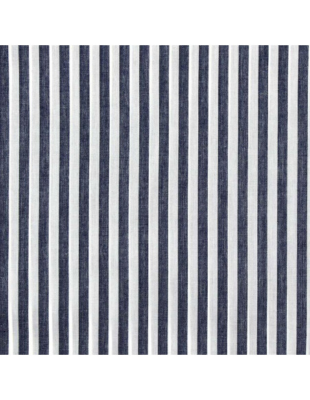 Tecido popelina de algodão - Listras largas - Azul marinho