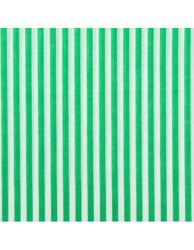 Tecido popelina de algodão - Listras largas - Verde