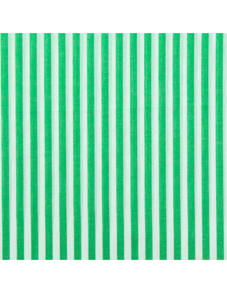 Tecido popelina de algodão - Listras largas - Verde
