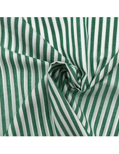 Tecido popelina de algodão - Listras largas - Verde escuro