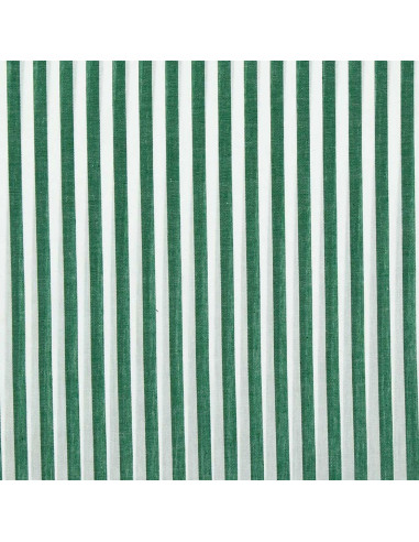 Tecido popelina de algodão - Listras largas - Verde escuro