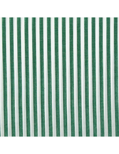 Tecido popelina de algodão - Listras largas - Verde escuro