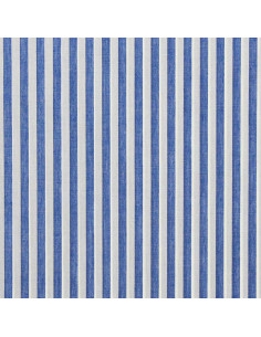 Tecido popeline de algodão - Listras largas - Azul 2