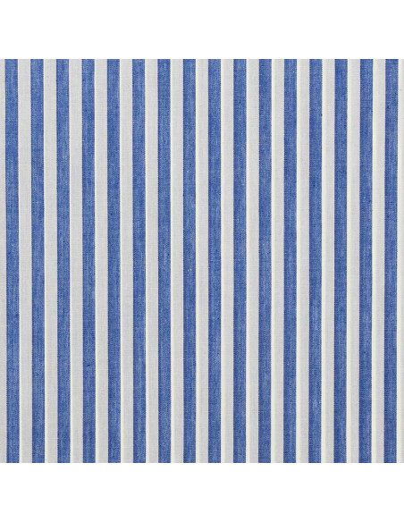 Tecido popeline de algodão - Listras largas - Azul