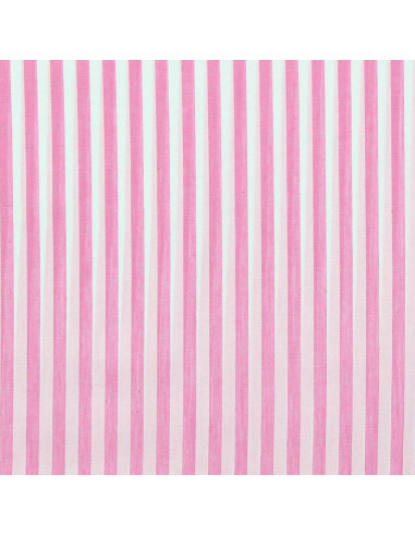 Tecido popelina de algodão - Listras largas - Rosa