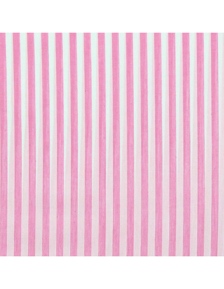 Tecido popelina de algodão - Listras largas - Rosa