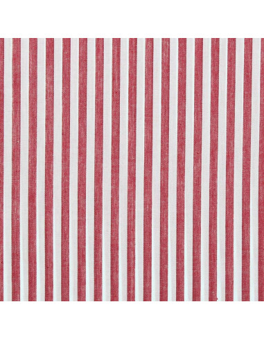 Tecido popelina de algodão - Listras largas - Vermelho