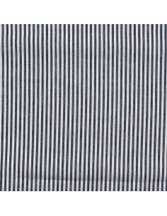 Tecido popelina de algodão - Riscas finas - Azul marinho 2