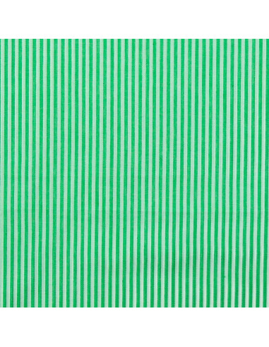 Tecido popelina de algodão - Riscas finas - Verde