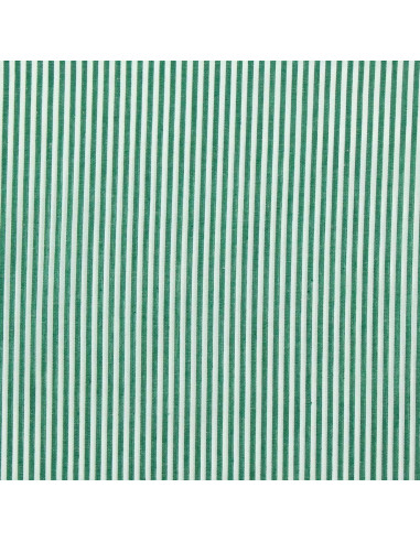 Tecido popelina de algodão - Riscas finas - Verde escuro