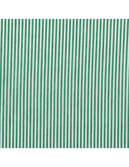 Tecido popelina de algodão - Riscas finas - Verde escuro