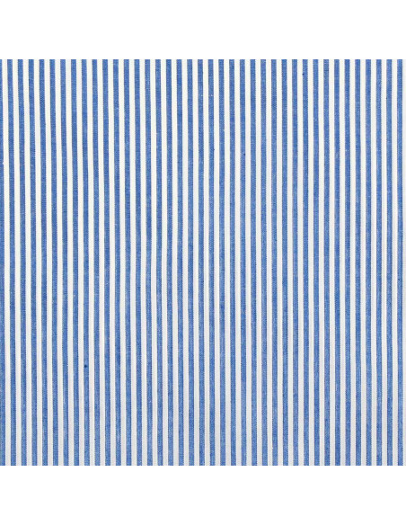 Tecido popelina de algodão - Riscas finas - Azul