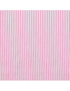 Tecido popelina de algodão - Riscas finas - Rosa 2