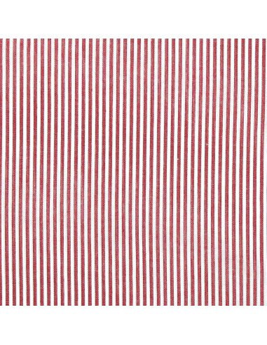 Tecido popelina de algodão - Riscas finas - Vermelho