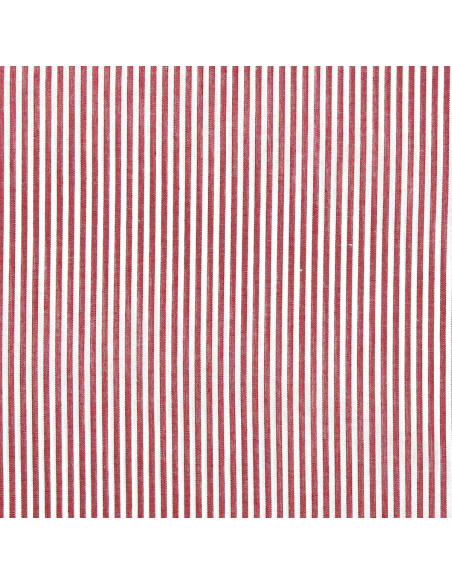 Tecido popelina de algodão - Riscas finas - Vermelho