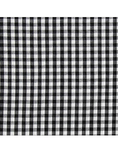 Tecido popeline de algodão - Vichy grandes quadrados - Preto 2