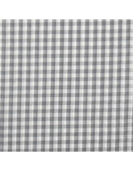 Tecido popeline de algodão - Vichy xadrez grande - Cinza