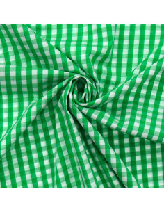 Tecido popeline de algodão - Vichy grandes quadrados - Verde