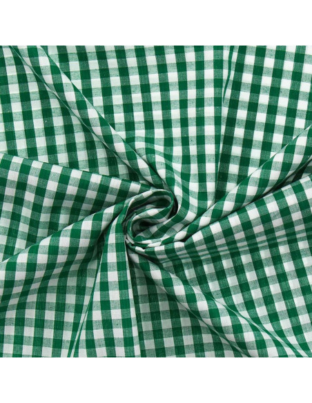 Tecido popeline de algodão - Vichy xadrez grande - Verde escuro