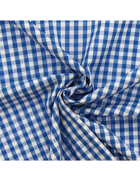 Tecido popelina de algodão - Vichy xadrez grande - Azul