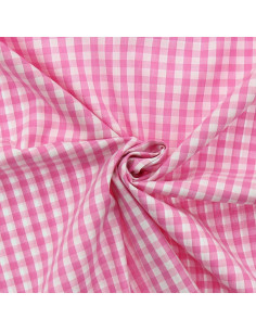 Tecido popelina de algodão - Vichy xadrez grande - Rosa
