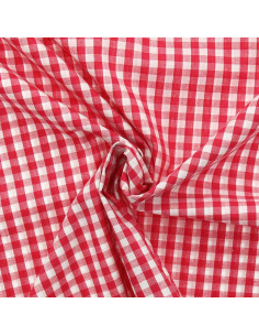 Tecido popeline de algodão - Vichy grandes quadrados - Framboesa