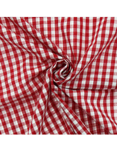 Tecido popeline de algodão - Vichy xadrez grande - Vermelho