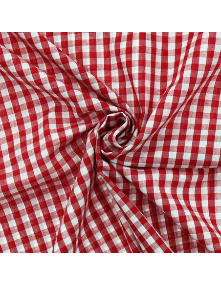 Tecido popeline de algodão - Vichy xadrez grande - Vermelho