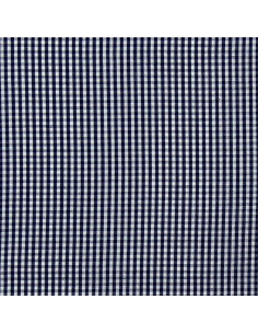 Tecido popeline de algodão - Vichy xadrez pequeno - Azul marinho 2