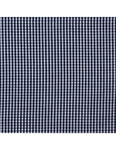Tecido popeline de algodão - Vichy xadrez pequeno - Azul marinho