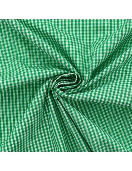 Tecido popeline de algodão - Vichy xadrez pequeno - Verde
