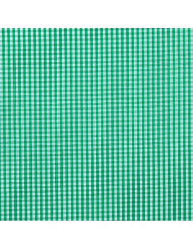 Tecido popeline de algodão - Vichy xadrez pequeno - Verde
