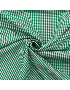 Tecido popelina de algodão - Vichy xadrez pequeno - Verde escuro