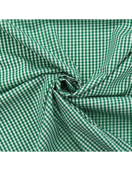 Tecido popelina de algodão - Vichy xadrez pequeno - Verde escuro