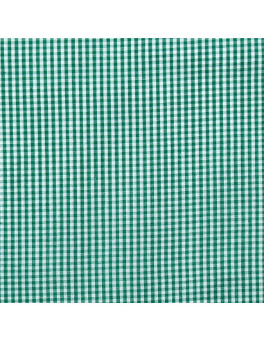 Tecido popelina de algodão - Vichy xadrez pequeno - Verde escuro