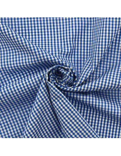 Tecido popeline de algodão - Vichy xadrez pequeno - Azul