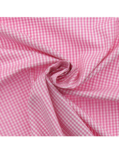 Tecido popelina de algodão - Vichy xadrez pequeno - Rosa
