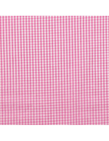 Tecido popelina de algodão - Vichy xadrez pequeno - Rosa