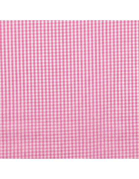 Tecido popelina de algodão - Vichy xadrez pequeno - Rosa
