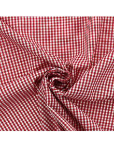 Tecido popeline de algodão - Vichy xadrez pequeno - Vermelho