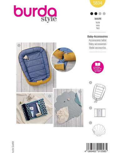 Molde de acessórios para bebê - Burda 5834